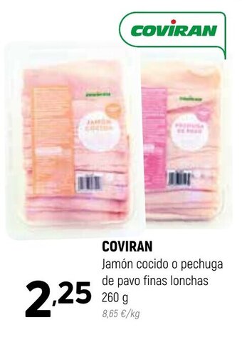 Coviran Coviran Jamón cocido o pechuga de pavo finas lonchas 260 g oferta