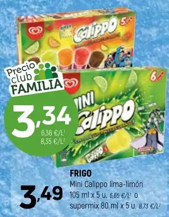 Coviran Frigo Mini Calippo lima-limón 105 ml 5 u/supermix 80 ml x 5 u oferta