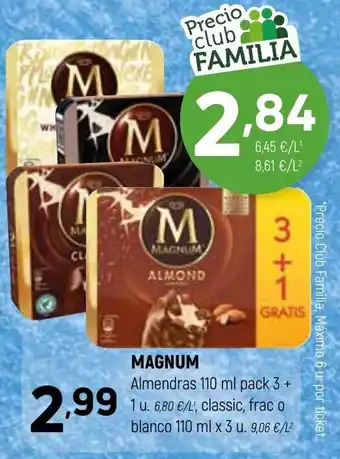 Coviran Magnum Almendras 110 ml pack 3 + 1 u,classic,frac o blanco 110 ml x 3 u oferta