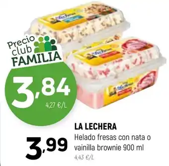 Coviran La Lechera Helado fresas con nata o vainilaa brownie 900 ml oferta