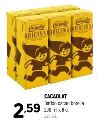 Coviran Cacaolat Batido cacao botella 200 ml x 6 u oferta