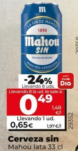 Maxi Dia Cerveza sin alcohol mahou oferta