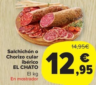 Carrefour Market Salchichón o chorizo cular ibérico el chato oferta