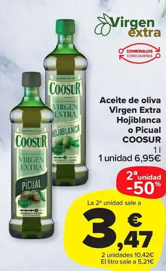 Carrefour Market Aceite de oliva virgen extra hojiblanca o picual coosur oferta