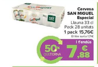 Carrefour Cerveza san miguel especial oferta
