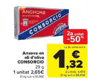 Carrefour Anchoa en aceite de oliva consorcio oferta