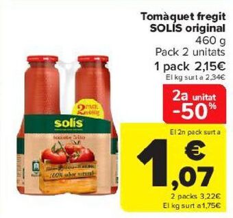 Carrefour Tomate frito solís original oferta