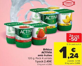 Carrefour Bífidus activia con frutas oferta