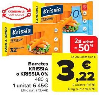 Carrefour Barritas krissia o krissia 0% oferta