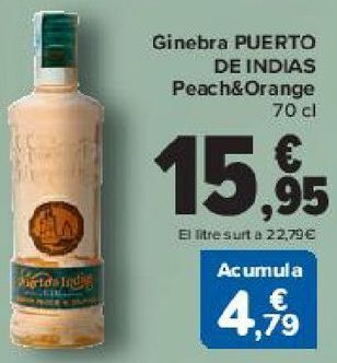 Carrefour Ginebra puerto de indias peach&orange oferta