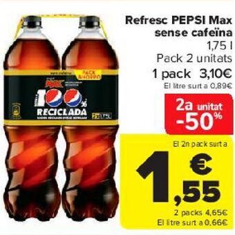 Carrefour Refresco pepsi max sin cafeína oferta