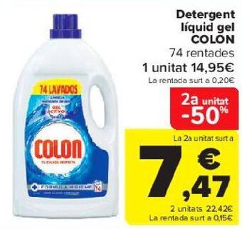Carrefour Detergente líquido gel colon oferta
