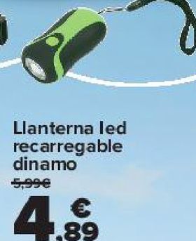 Carrefour Linterna led recargable dinamo oferta