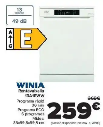 Carrefour Lavavajillas 13a1eww winia oferta