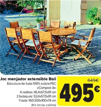 Carrefour Set comedor extensible bali oferta