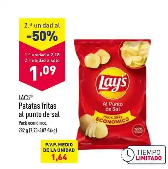 ALDI Lay's Patatas Fritas Al Punto De Sal 282g oferta
