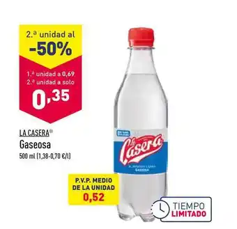 ALDI La Casera Gaseosa 500ml oferta