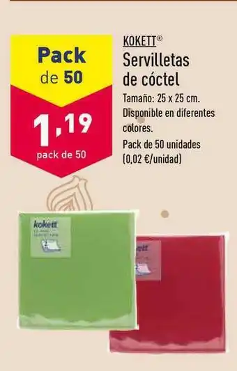 ALDI Kokett Servilletas De Cóctel oferta
