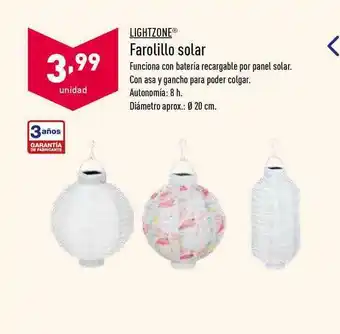 ALDI Lightzone Farolillo Solar oferta