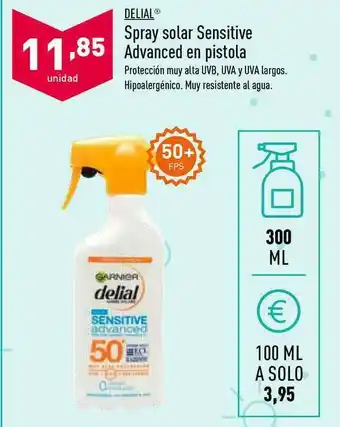 ALDI Delial Spray Solar Sensitive Advanced En Pistola oferta