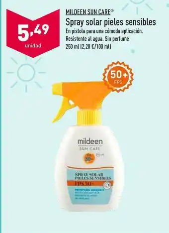 ALDI Mildeen Sun Care Spray Solar Pieles Sensibles oferta
