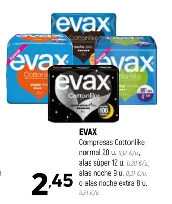 Coviran Evax Compresas Cottonlike normal 20 u oferta