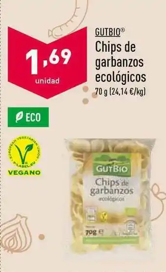 ALDI Gutbio Chips De Garbanzos Ecológicos 70g oferta