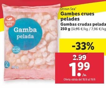 Lidl Gambas peladas ocean sea oferta