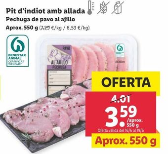 Lidl Pechuga de pavo al ajillo oferta