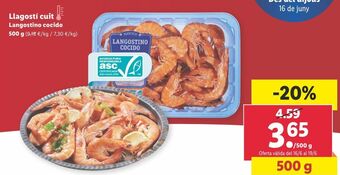 Lidl Langostinos cocidos oferta