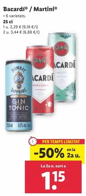 Lidl Bebidas bacardi oferta