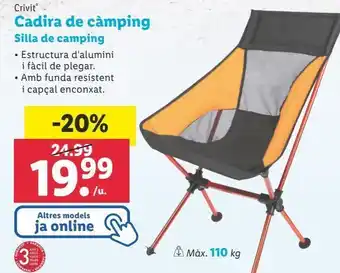 Lidl Silla de camping crivit oferta