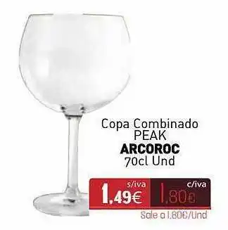 Cuevas Cash Copa Combinado Peak Arcoroc 70cl Und oferta