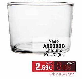 Cuevas Cash Vaso Arcoroc Chiquito oferta