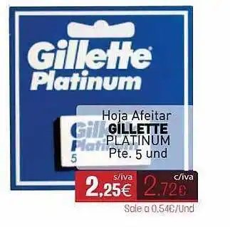 Cuevas Cash Hoja Afeitar Gillette Platinum oferta