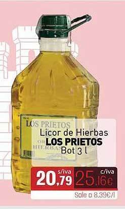 Cuevas Cash Licor De Hierbas Los Prietos oferta