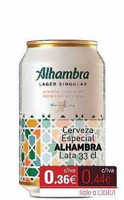 Cerveza Especial Alhambra
