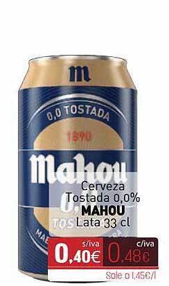 Cuevas Cash Cerveza Tostada 0,0% Mahou Lata oferta