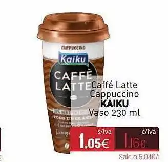 Cuevas Cash Caffé Latta Cappuccino Kaiku Vaso 230 Ml oferta