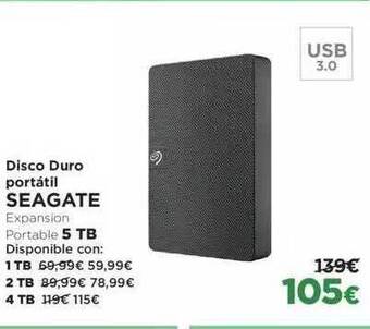 El Corte Inglés Disco Duro Portátil Seagate oferta