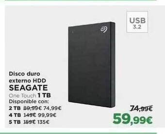 El Corte Inglés Disco Duro Externo Hdd Seagate oferta