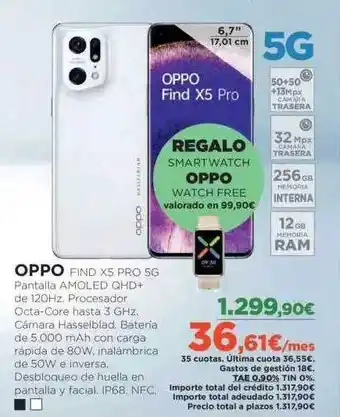 El Corte Inglés Oppo Find X5 Pro 5g oferta