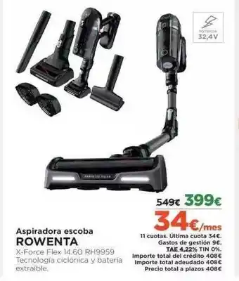 El Corte Inglés Aspiradora Escoba Rowenta oferta