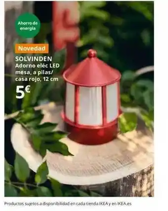 IKEA Solvinden Adorno Eléc Led Mesa A Pilas Casa Rojo 12 Cm oferta