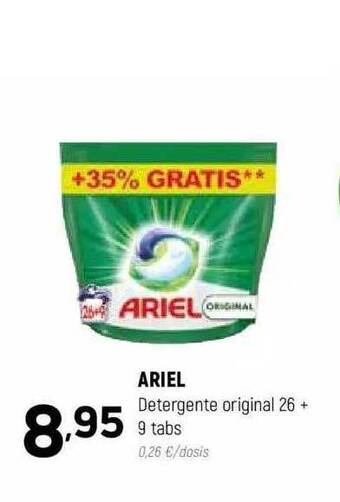 Coviran Ariel Detergente Original 26 + 9 Tabs oferta