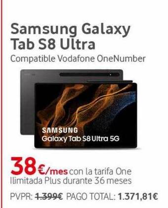 Vodafone Samsung Galaxy Tab S8 Ultra oferta