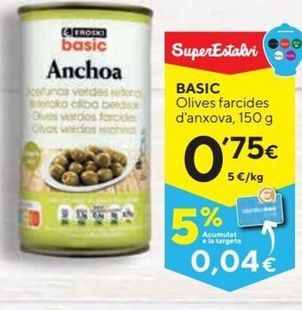 Caprabo Aceitunas rellenas de anchoa basic oferta