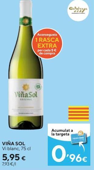 Caprabo Vino blanco viña sol oferta
