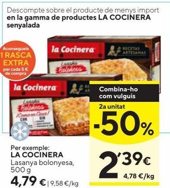 Caprabo Lasaña la cocinera oferta