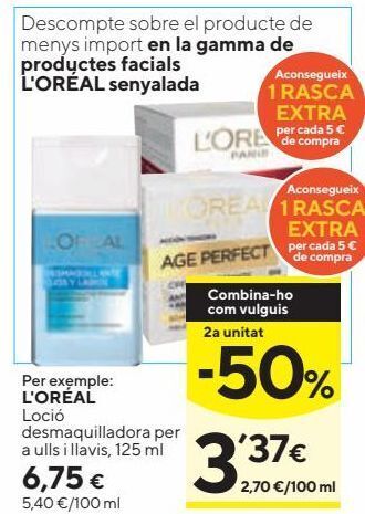 Caprabo Desmaquillante l'oréal oferta